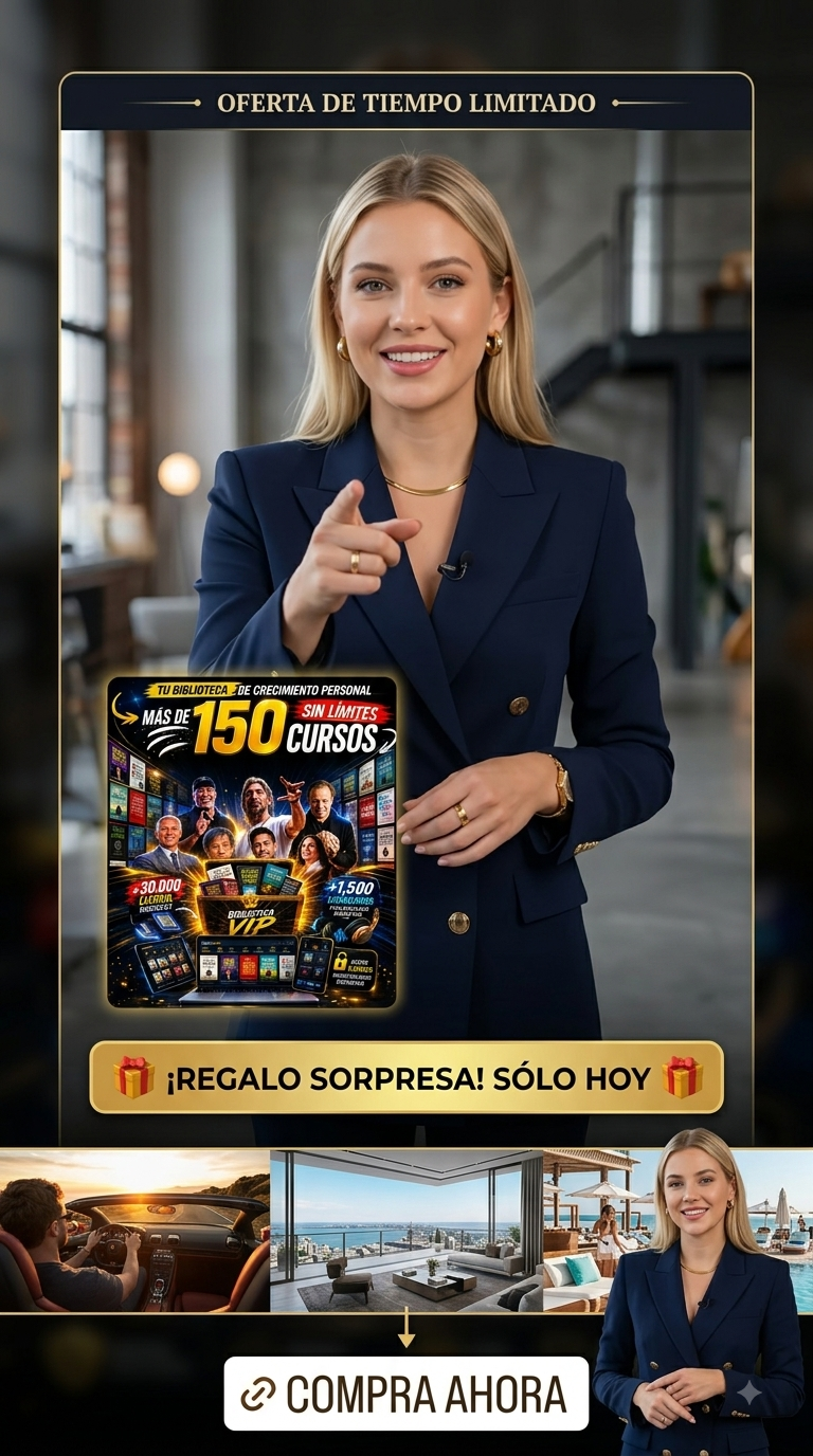 Presentadora de la oferta especial de la biblioteca de crecimiento personal